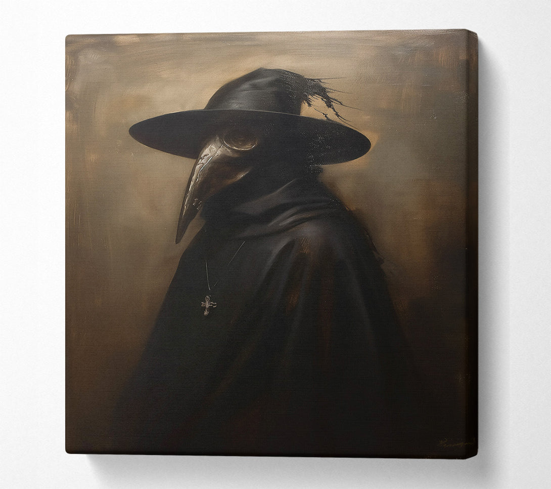  A Canvas Print of Ocher Plague Doctor Canvas Wall Art