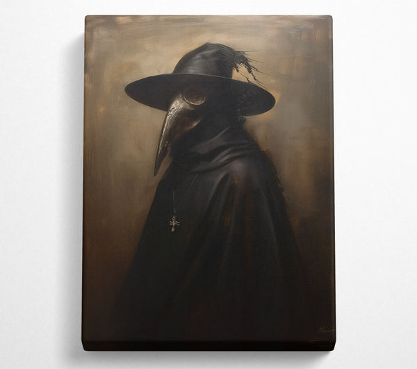  A Canvas Print of Ocher Plague Doctor Canvas Wall Art