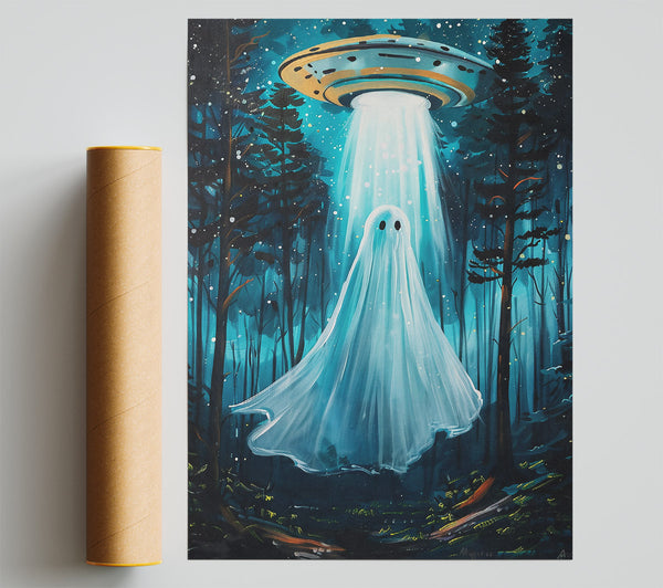 Blue Forest Ghost Poster