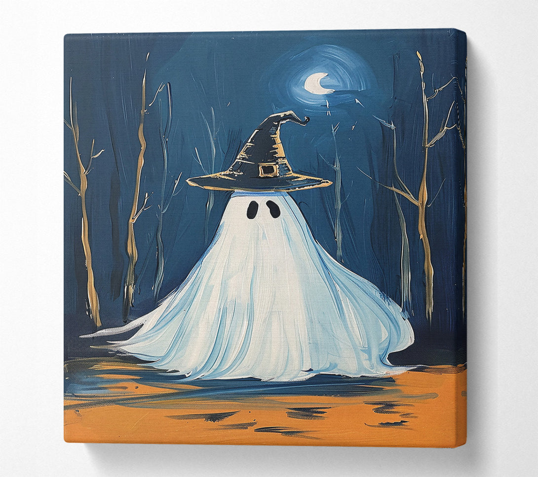  A Canvas Print of Blue Night Witch Ghost Canvas Wall Art
