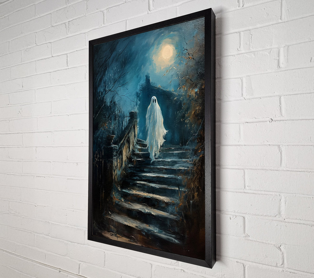  A Canvas Print of Blue Ghostly Steps Canvas Wall Art
