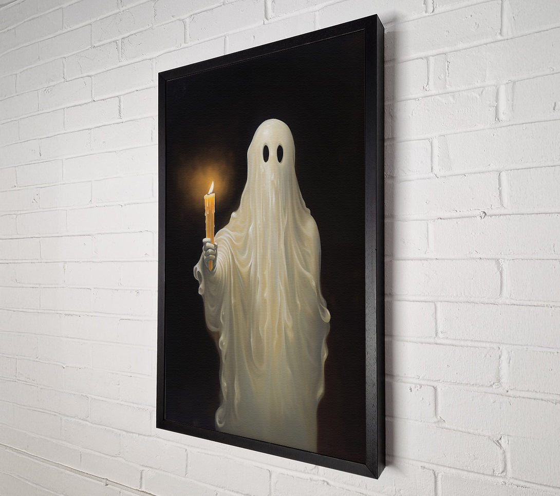  A Canvas Print of Pale Ghost With Flame Canvas Print