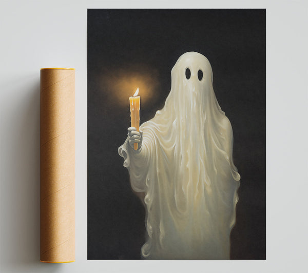 Pale Ghost With Flame Print