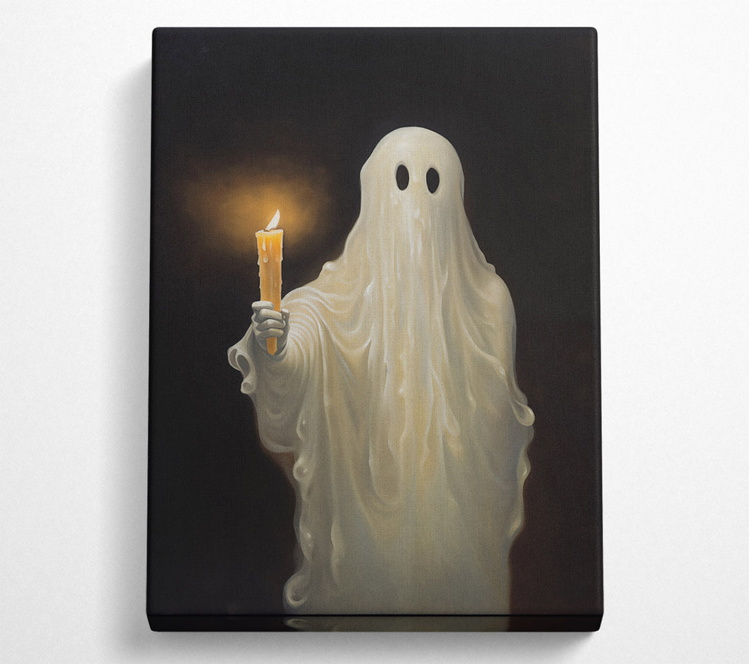  A Canvas Print of Pale Ghost With Flame Canvas Print