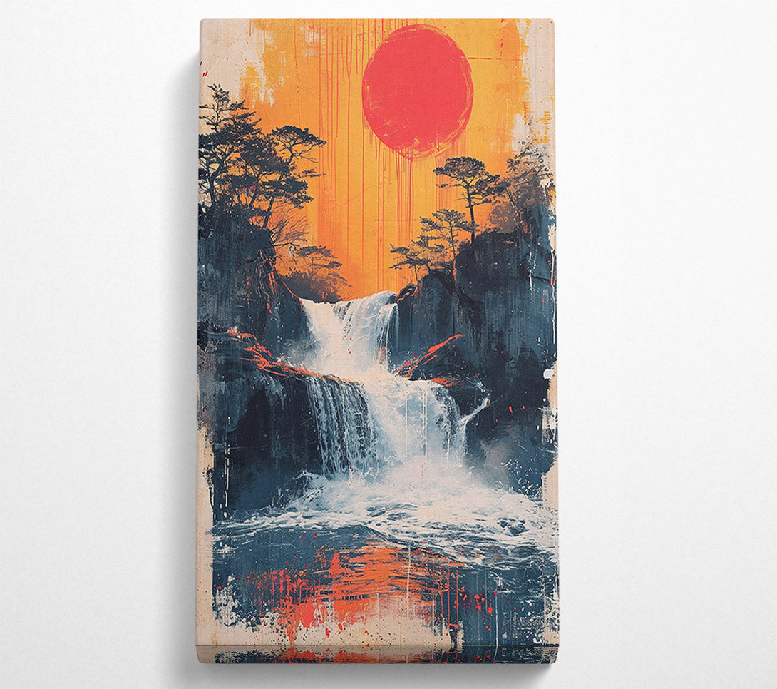  A Canvas Print of Hot Sun Waterfall Abstract Canvas Art