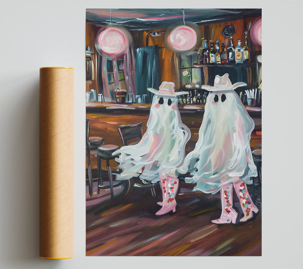 Pink Boots At The Bar Giclee Print