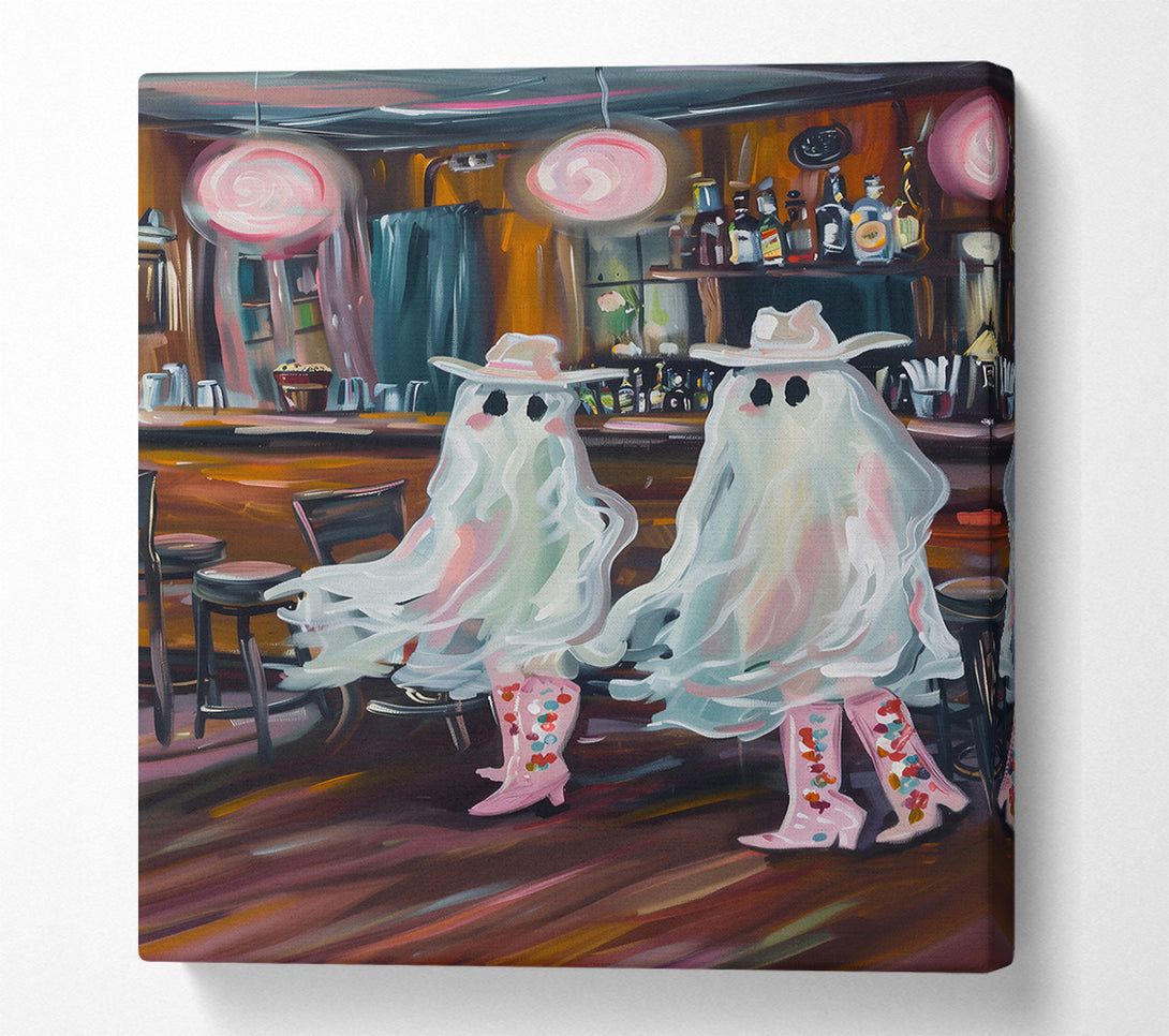  A Canvas Print of Pink Boots At The Bar Canvas Art