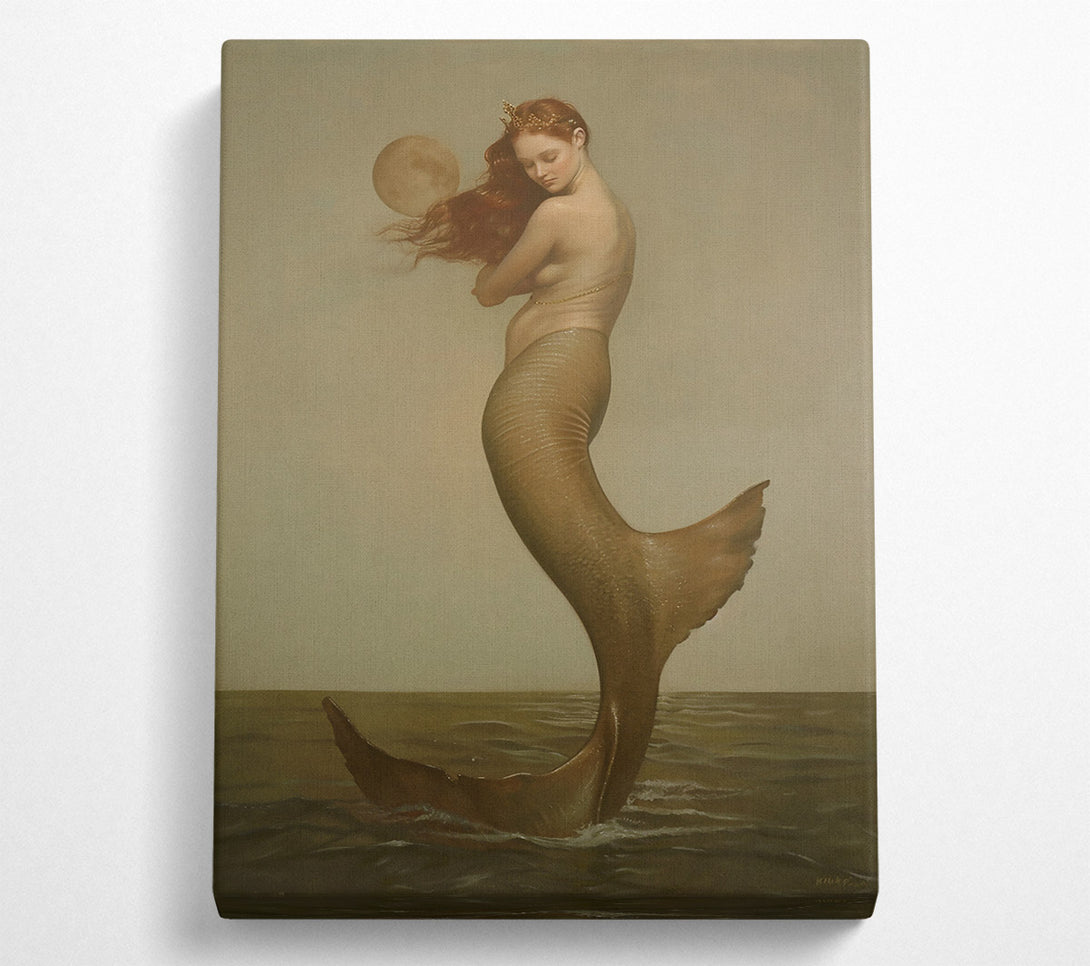  A Canvas Print of Golden Moon Mermaid Canvas Art