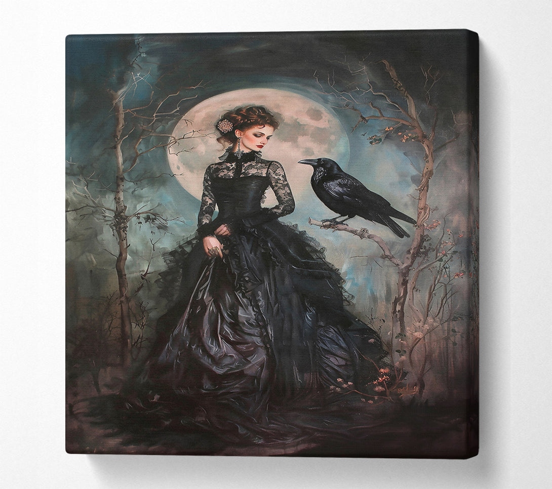  A Canvas Print of Black Moon'S Embrace Canvas Art