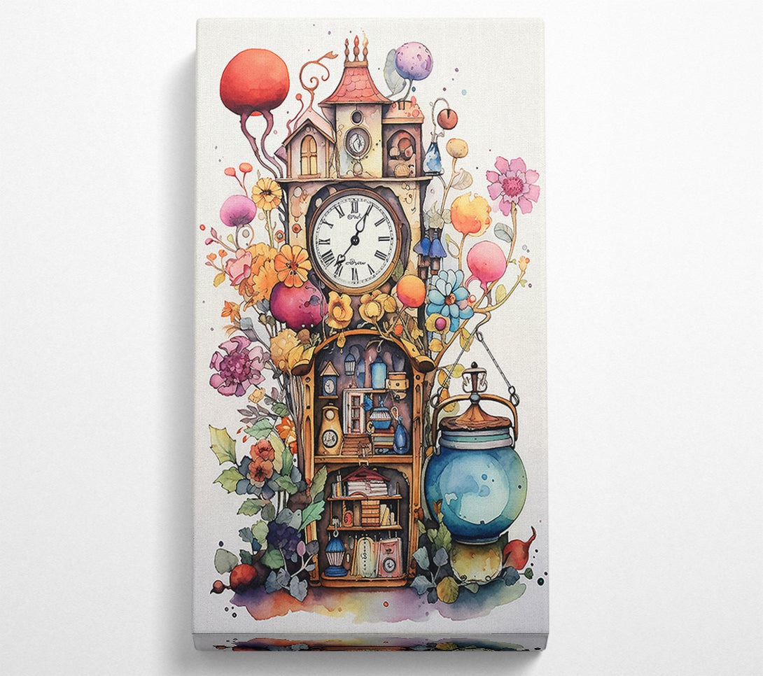  A Canvas Print of House And Clock Canvas Wall Art