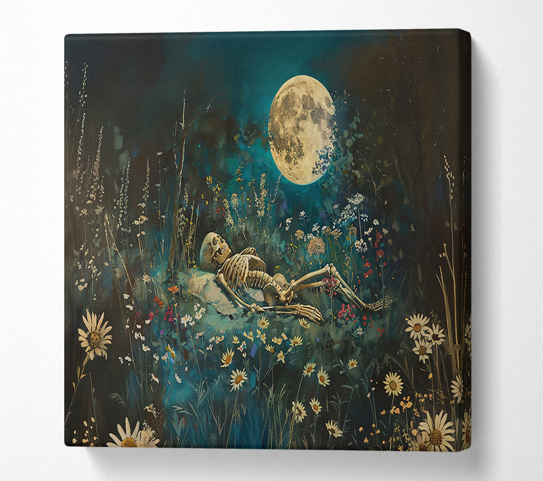  A Canvas Print of Moonlight In Teal Canvas Print