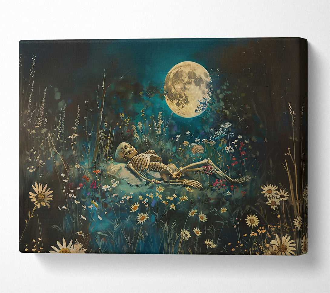  A Canvas Print of Moonlight In Teal Canvas Print