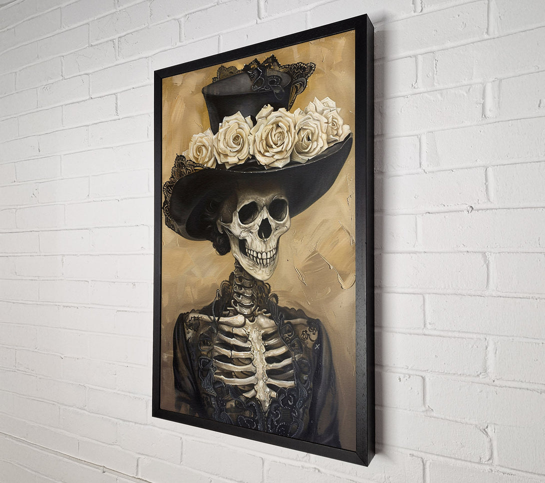  A Canvas Print of Golden Lace Skull Canvas Print