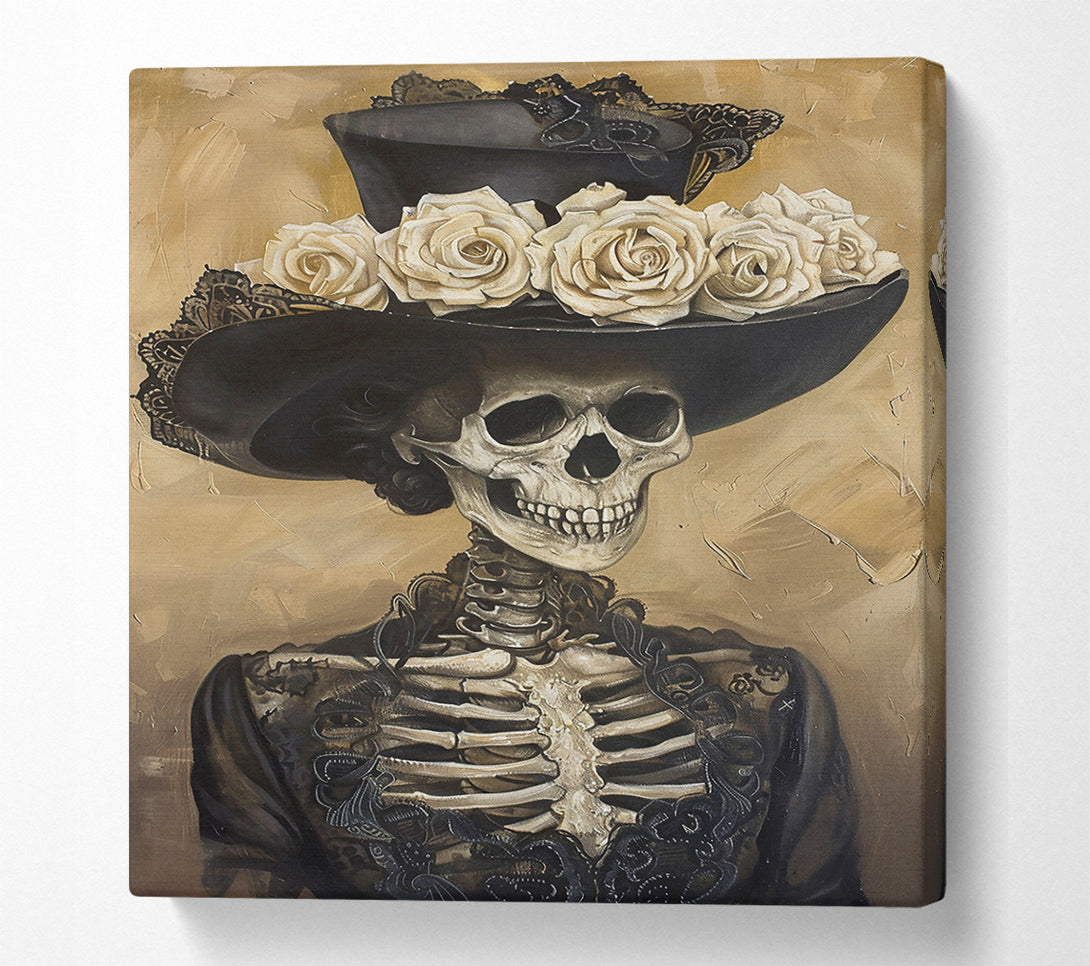  A Canvas Print of Golden Lace Skull Canvas Print