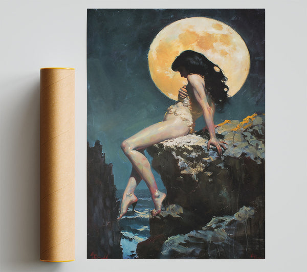 Golden Moonlit Embrace Poster