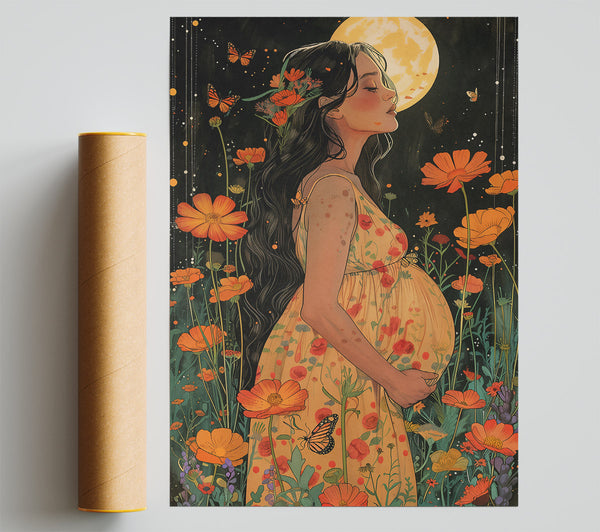Golden Bloom Embrace Print