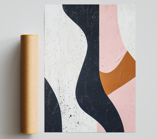 Blush Abstract Waves Print