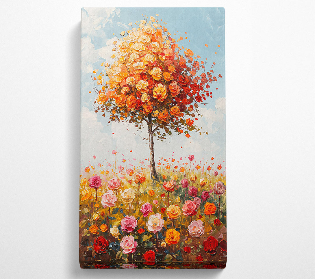  A Canvas Print of Orange Rose Garden Canvas Wall Art