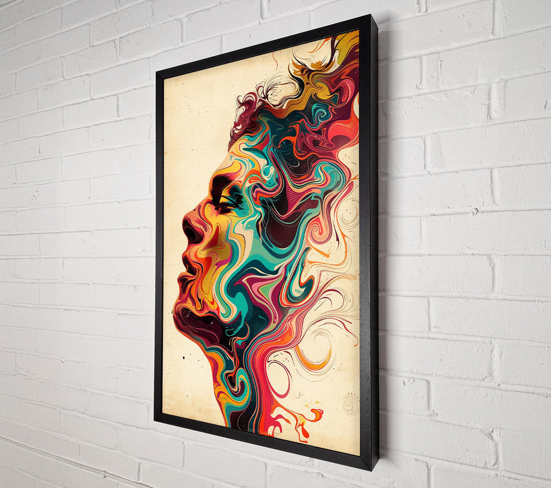  A Canvas Print of Teal Swirls Of Thought Canvas Print