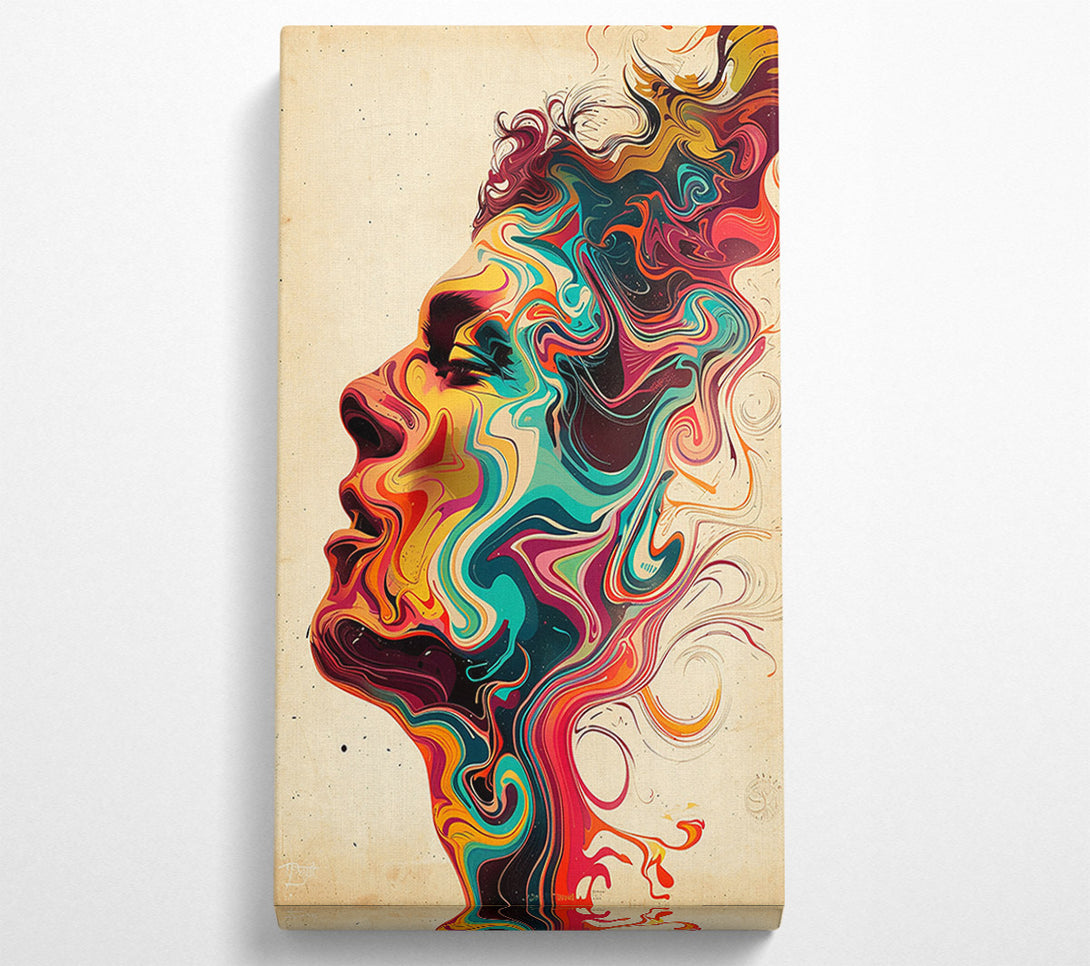  A Canvas Print of Teal Swirls Of Thought Canvas Print