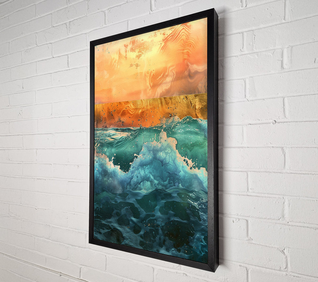  A Canvas Print of Teal Sea Surge Canvas Wall Art