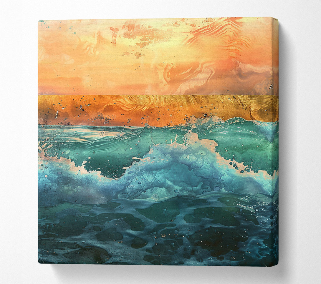  A Canvas Print of Teal Sea Surge Canvas Wall Art