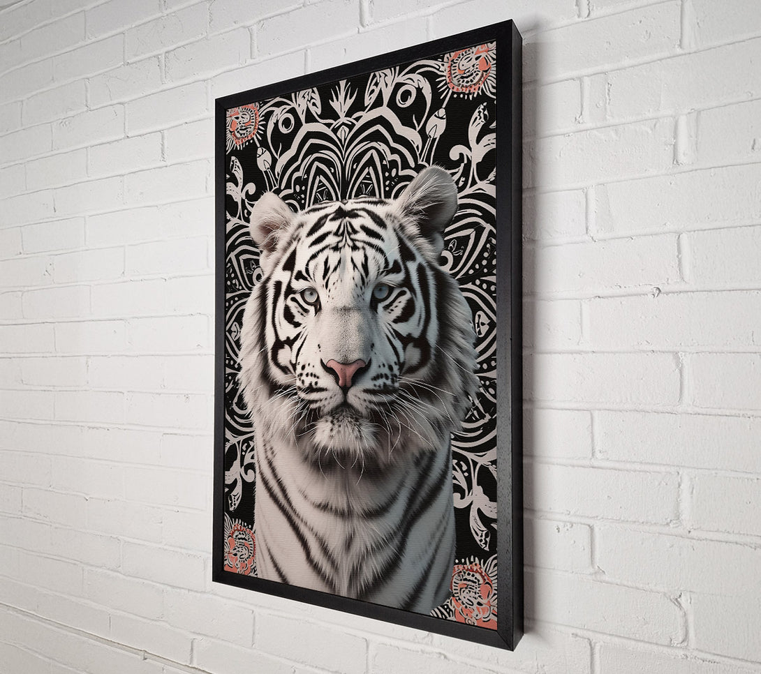  A Canvas Print of White Tiger Mandala Canvas Print