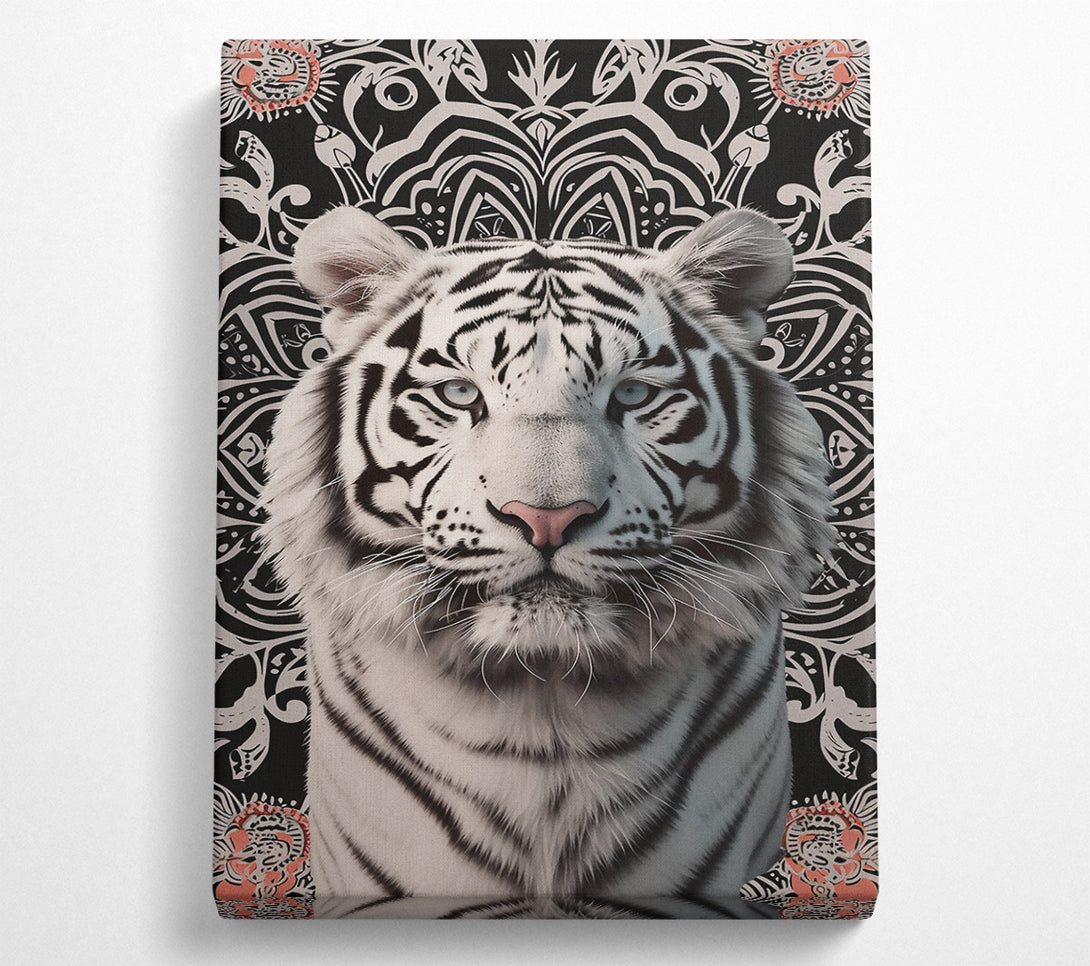 A Canvas Print of White Tiger Mandala Canvas Print