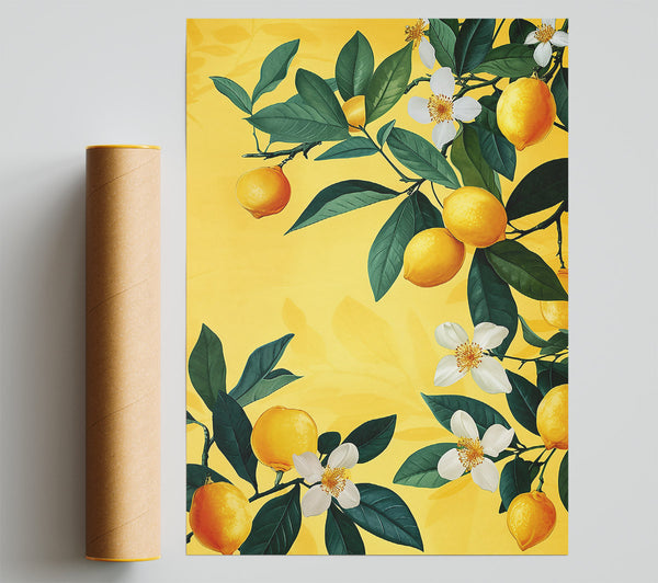 Golden Lemon Blossoms Giclee Print
