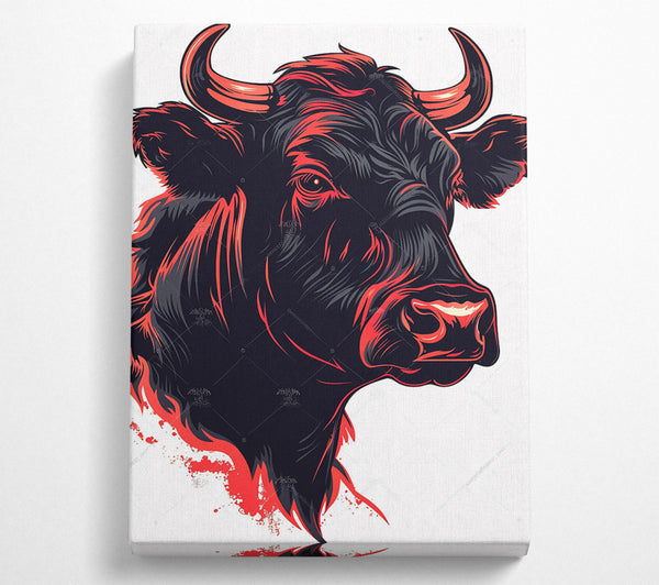  A Canvas Print of Crimson Bull'S Gaze Canvas Wall Art