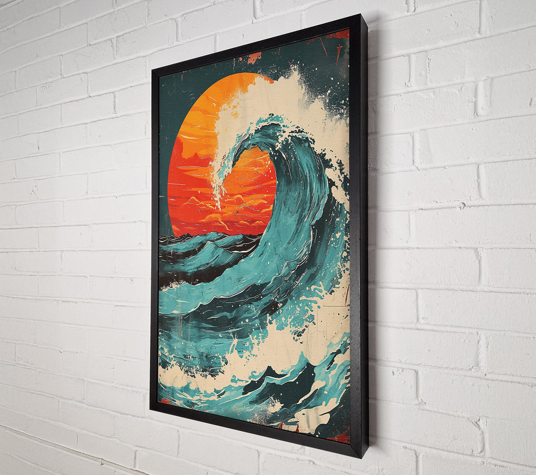  A Canvas Print of Azure Sunset Wave Canvas Wall Art