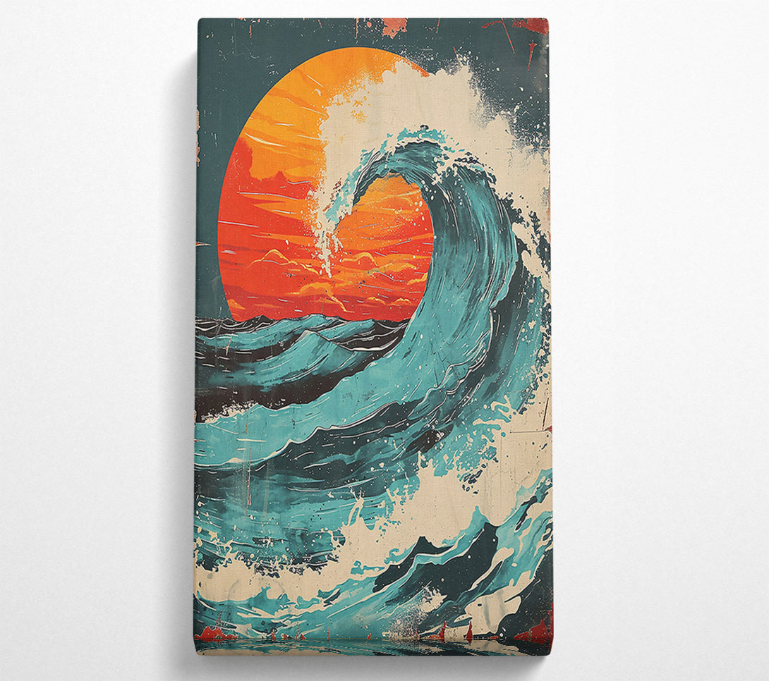  A Canvas Print of Azure Sunset Wave Canvas Wall Art