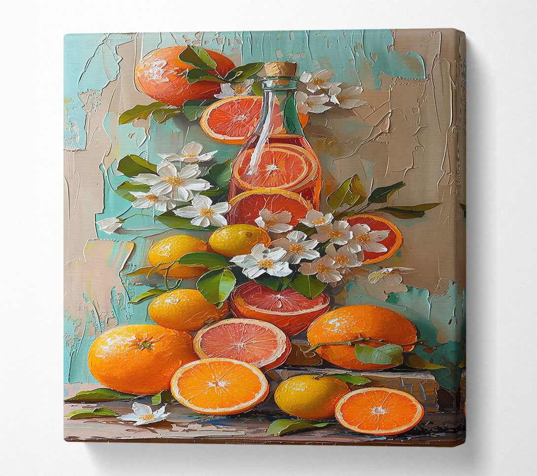  A Canvas Print of Orange Citrus Still Life Canvas Print