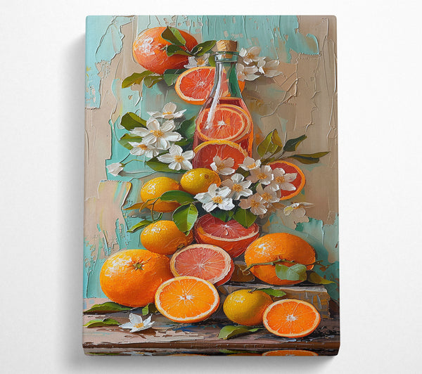  A Canvas Print of Orange Citrus Still Life Canvas Print