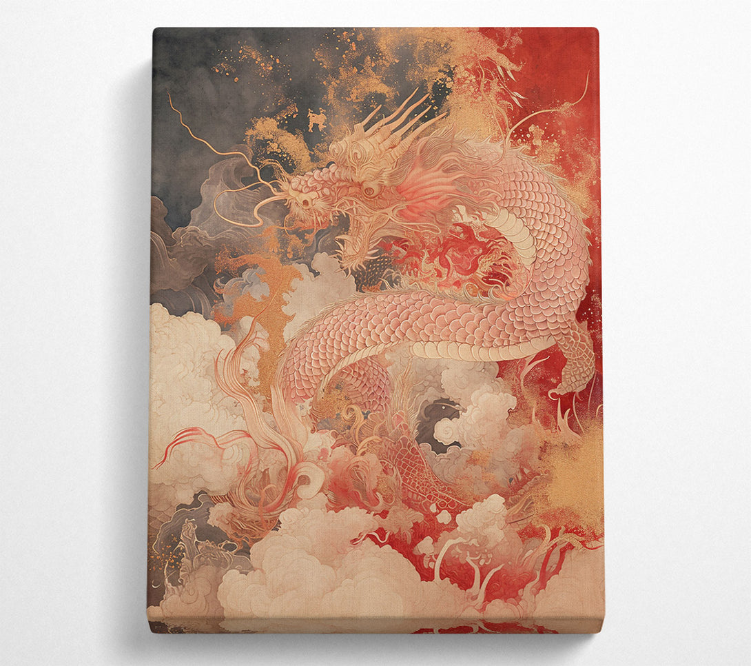  A Canvas Print of Crimson Dragon Ascendancy Canvas Art