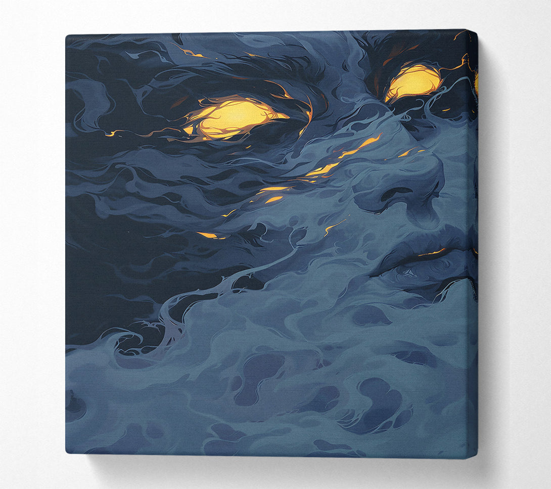  A Canvas Print of Azure Flame Gaze Canvas Print