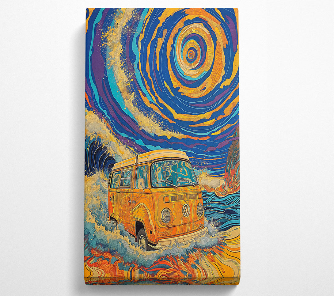  A Canvas Print of Orange Cosmic Waves Canvas Art