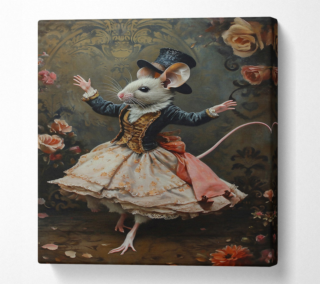  A Canvas Print of Pink Dancing Mouse Canvas Wall Art