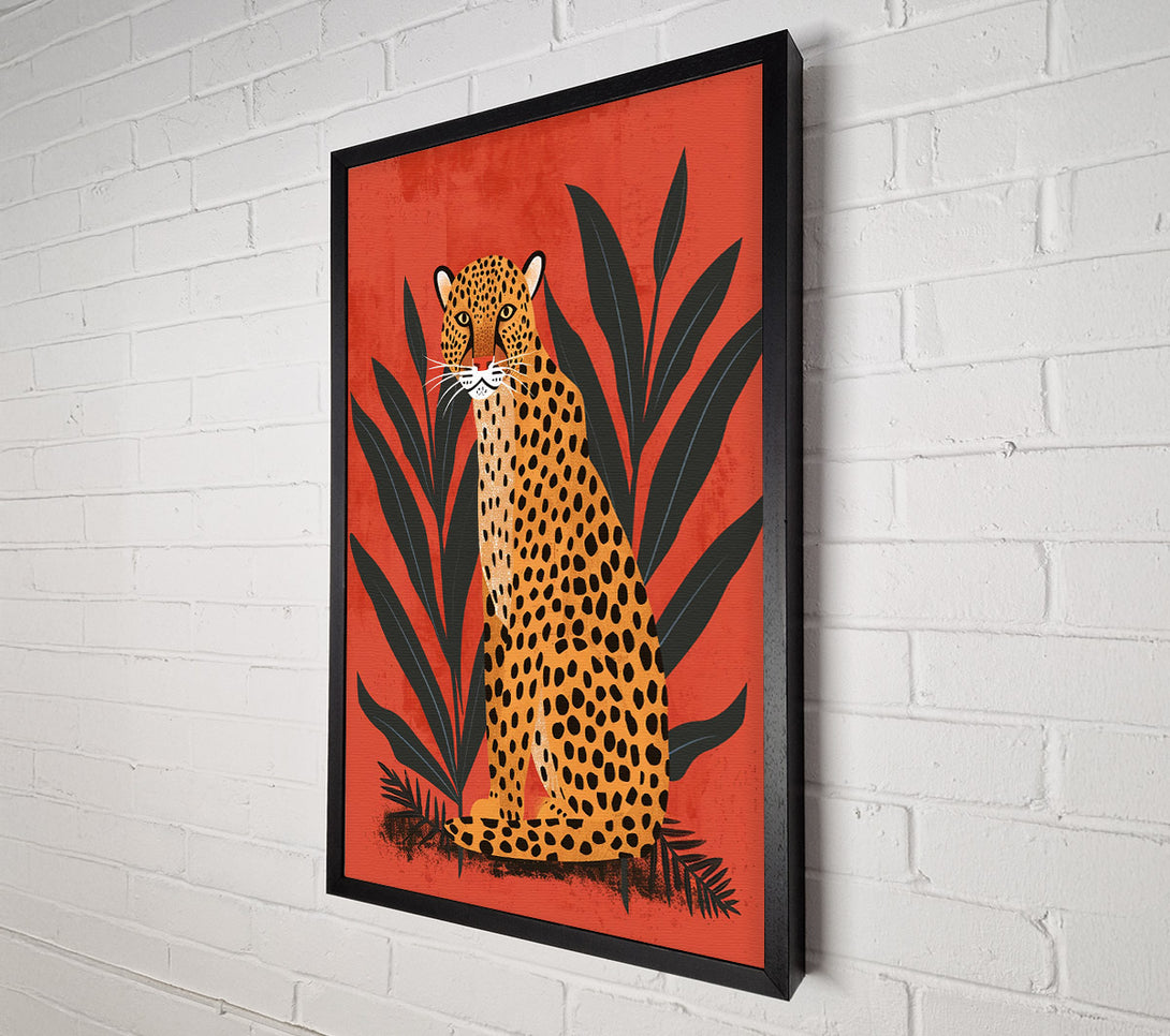  A Canvas Print of Red Cheetah In Bloom Canvas Wall Art