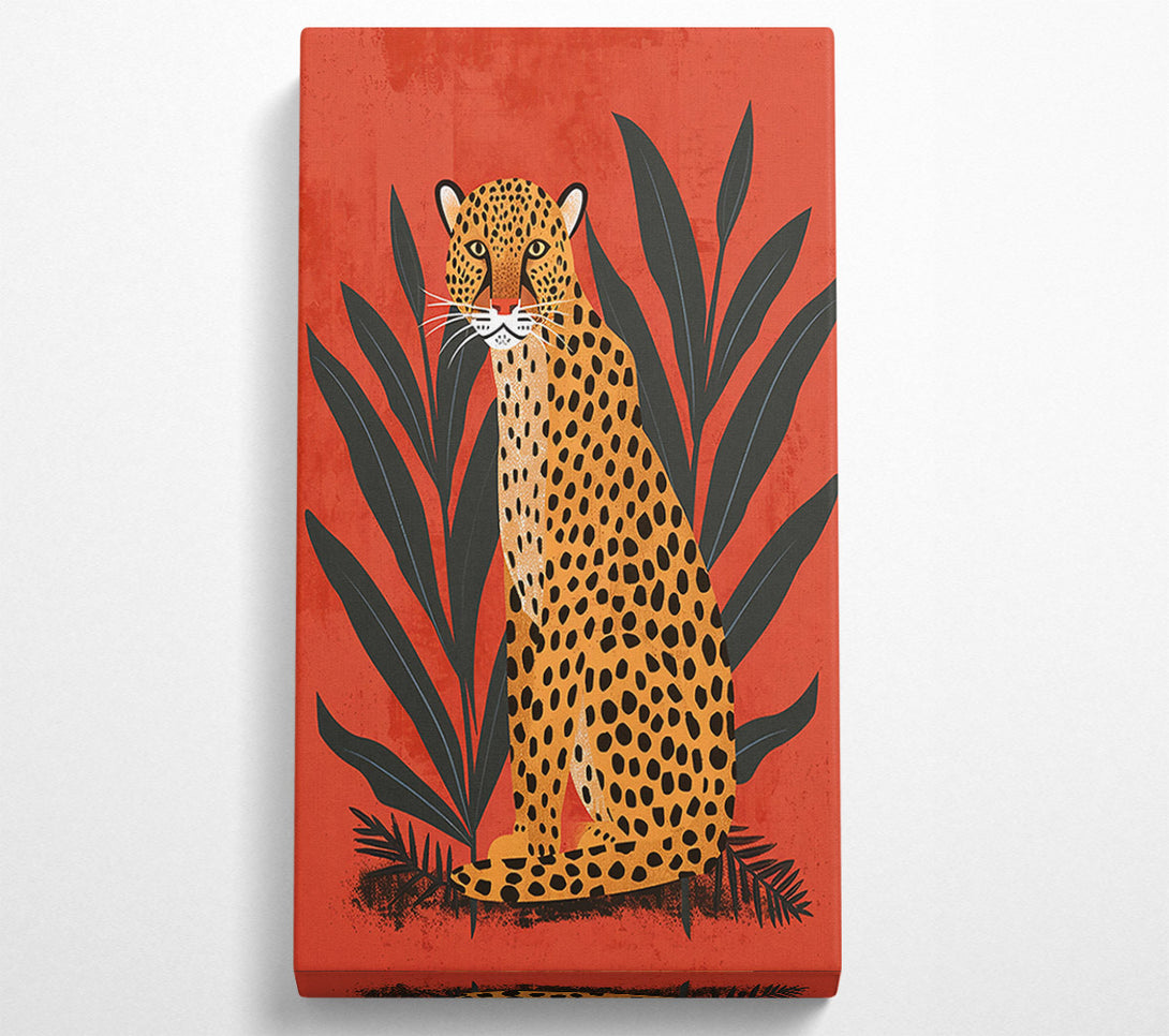  A Canvas Print of Red Cheetah In Bloom Canvas Wall Art