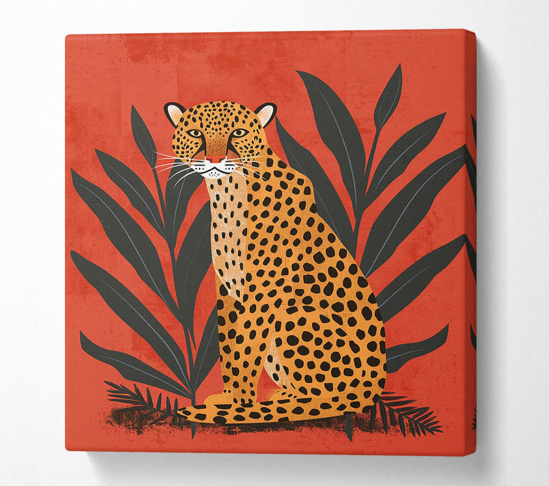  A Canvas Print of Red Cheetah In Bloom Canvas Wall Art