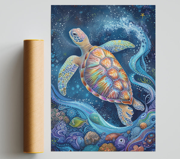 Azure Turtle Dreams Poster