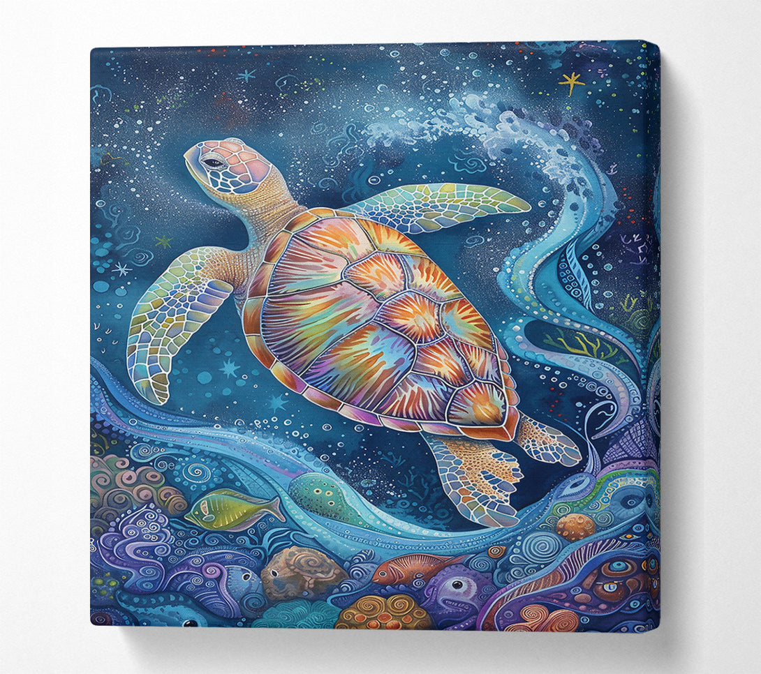  A Canvas Print of Azure Turtle Dreams Canvas Art