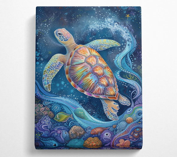  A Canvas Print of Azure Turtle Dreams Canvas Art