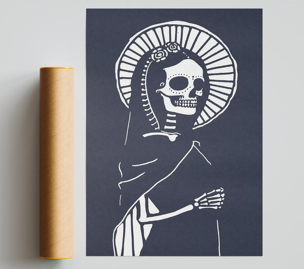 Navy Blue Holy Bones Print