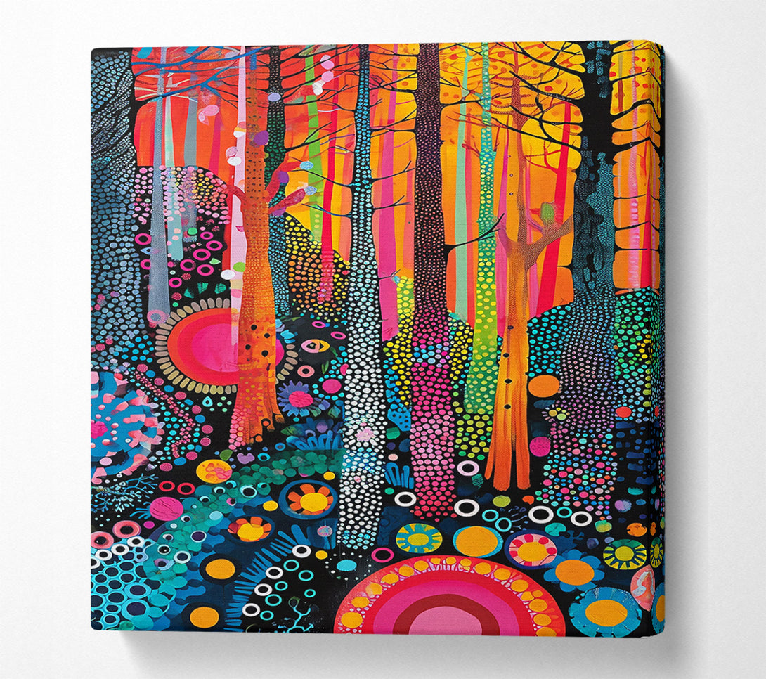  A Canvas Print of Pink Dotted Forest Canvas Print