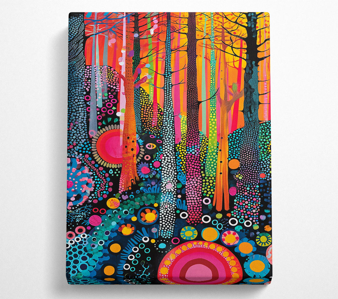  A Canvas Print of Pink Dotted Forest Canvas Print