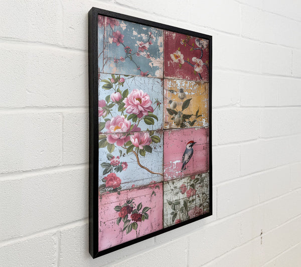 Pink Floral Collage