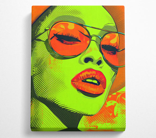  A Canvas Print of Lime Green Lips Canvas Print