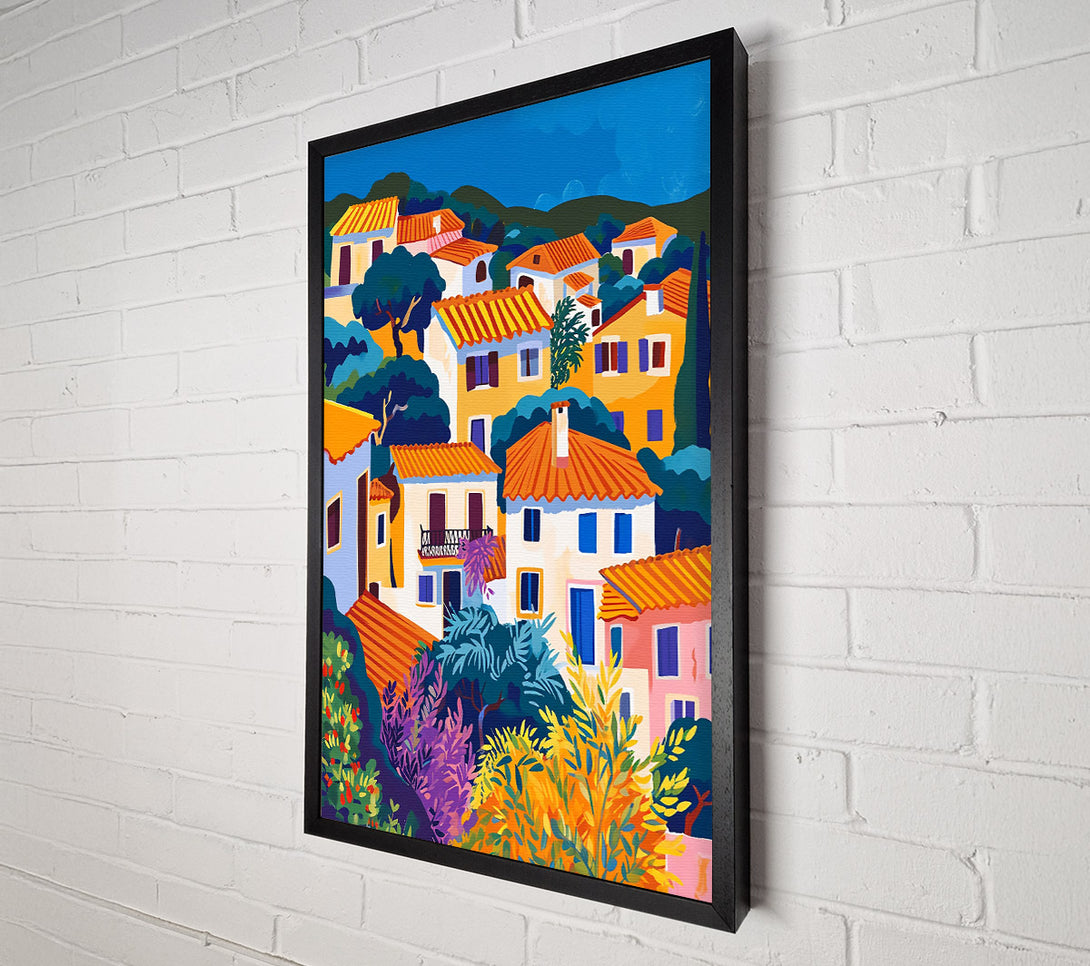  A Canvas Print of Orange Rooftop Village Canvas Art